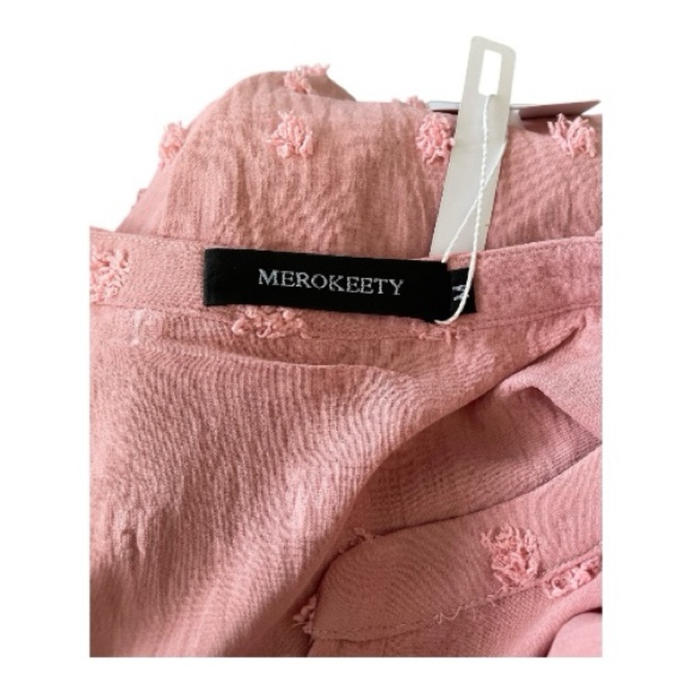 ♥️Merokeety♥️Pink Textured Blouse for Women Size (Med) - Picture 9 of 11